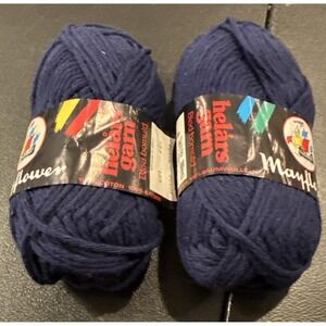 Mayflower Helars Garn Navy Blue 100% Cotton Yarn 2 Skeins NEW Denmark
